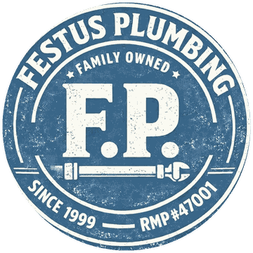 Festus Plumbing seal: family owned, since 1999, RMP #47001